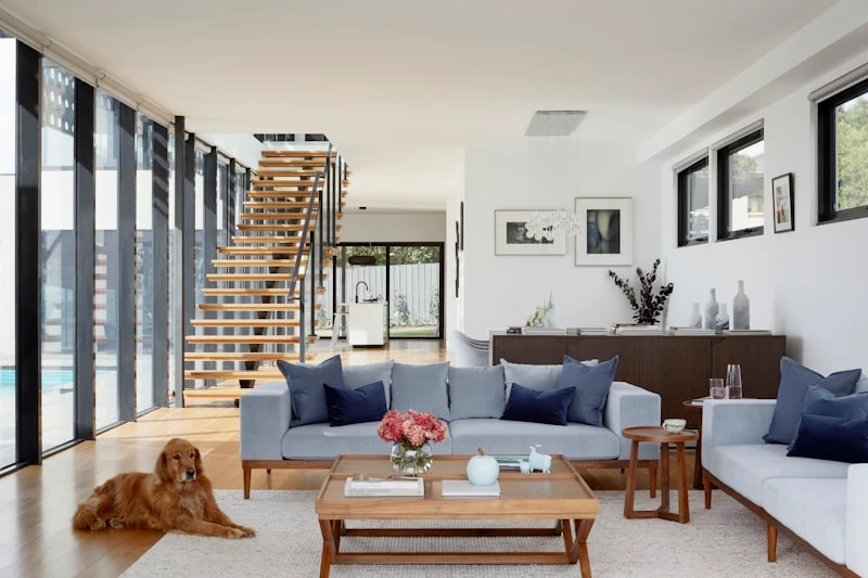 Net-zero home with solar panels and green roof