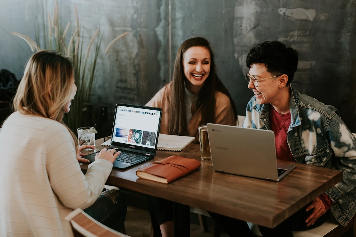 A small group of students collaborating during a study session