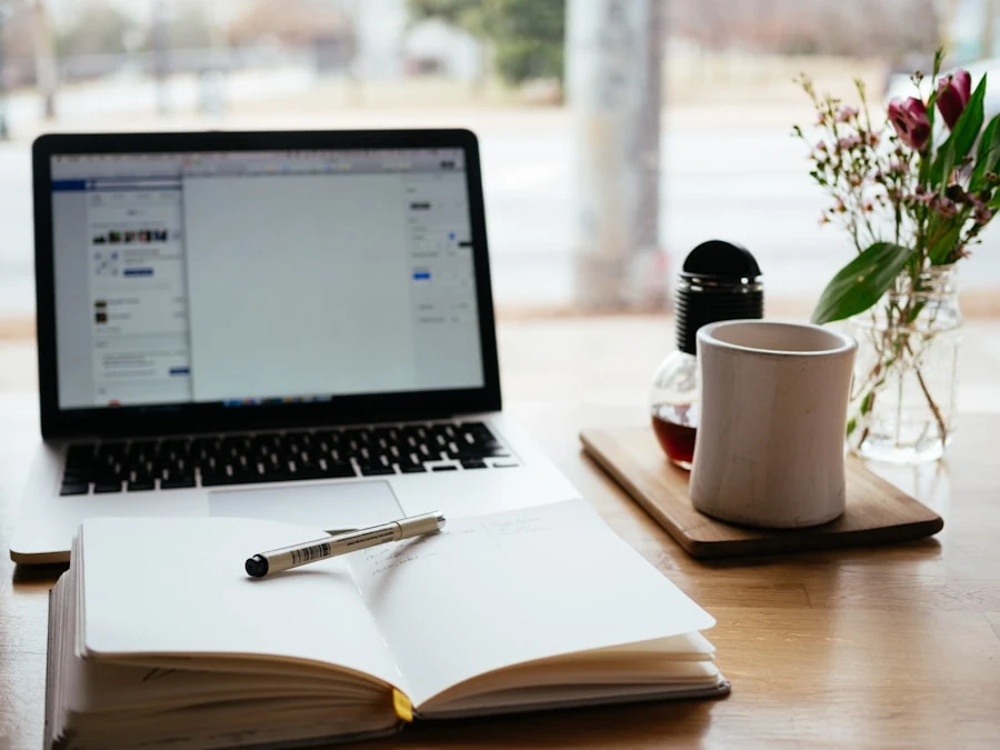 Student studying online