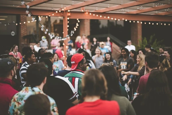 Community outdoor fair with families