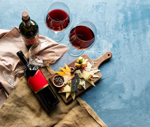Port wine bottle on a stone surface