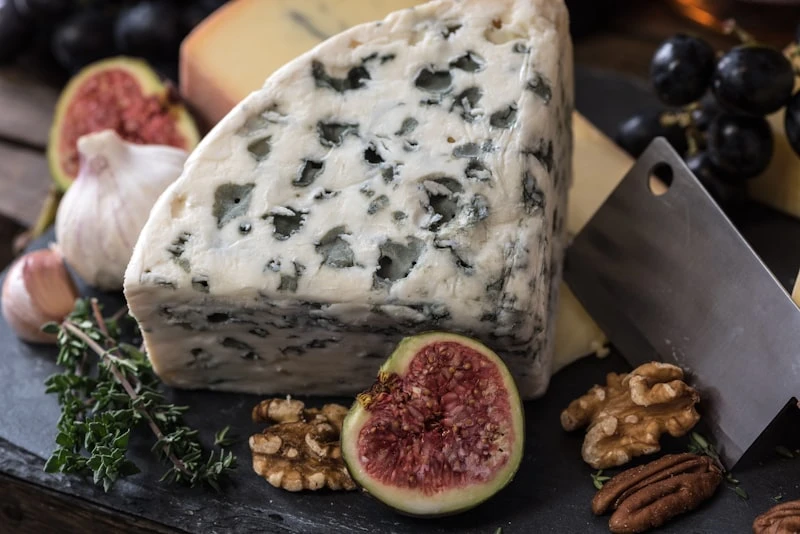 Artisan cheese and charcuterie on a wooden board