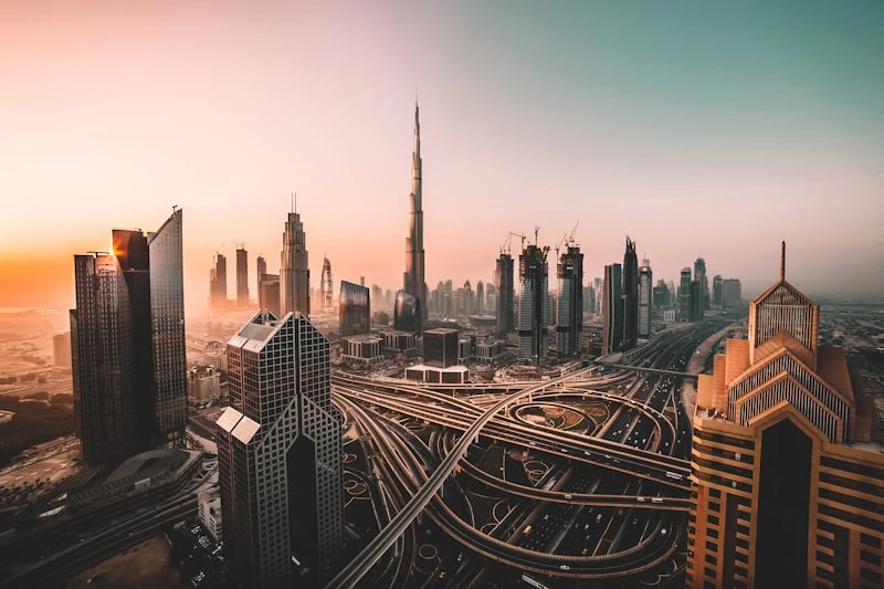 Dubai skyline at dusk