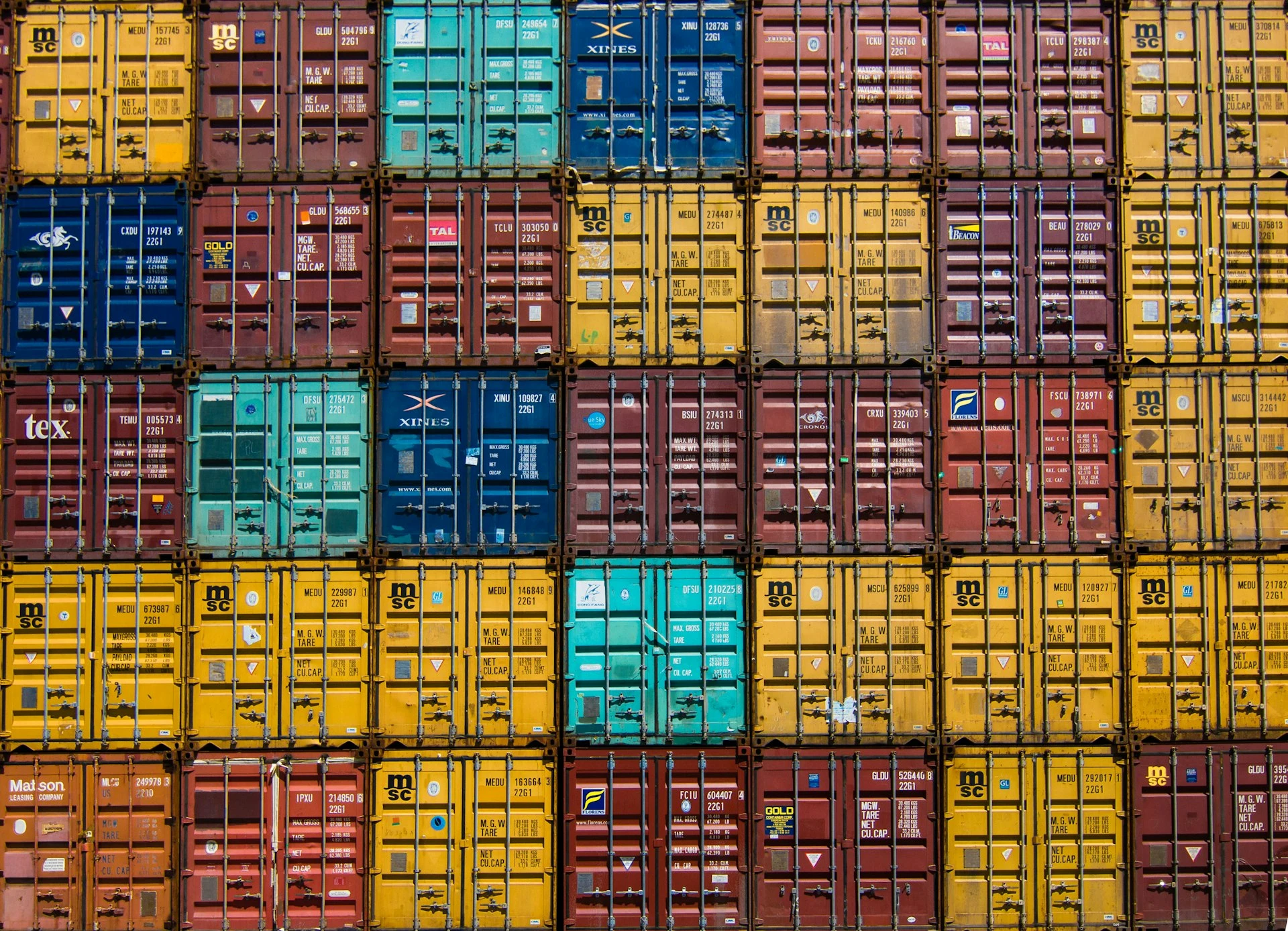 Cargo containers at port