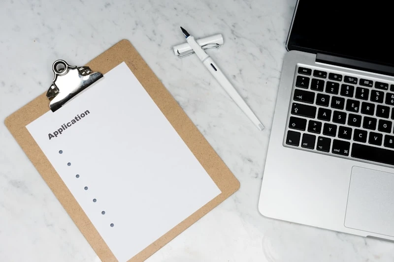 Tax documents and financial forms on a tidy desk