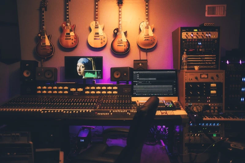 Professional microphone setup for voiceover recording