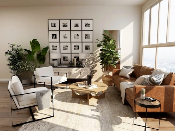 Serene Barnes Place property with courtyard garden and traditional shutters