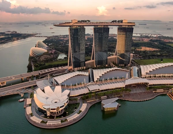 Singapore city skyline with Marina Bay Sands