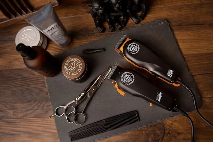Hot towel application before a straight-razor shave