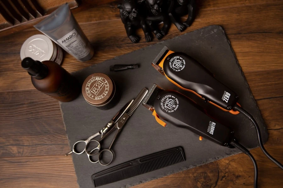 Barber working with focused precision in a traditional barbershop setting