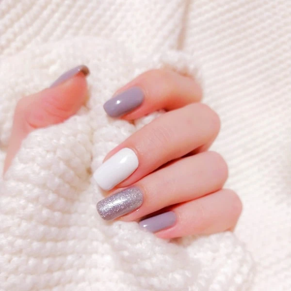 Artistic nail design closeup