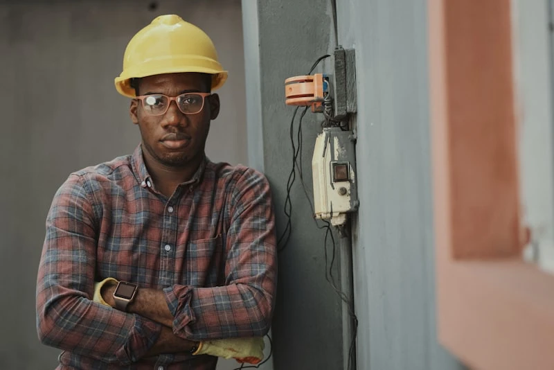 Professional home service technician at work